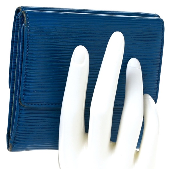 Louis Vuitton Blue Epi PorteTrifold Wallet w/ Snap Closure EUC - Picture 2 of 13